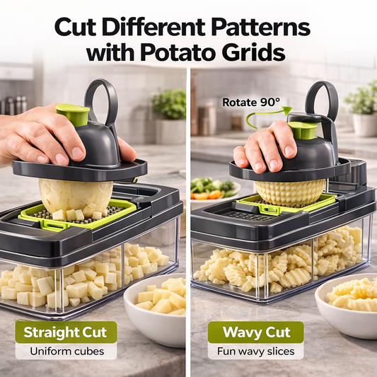 Multi-Functional 14 Piece Vegetable Slicer/Grater with Blades & Cutters