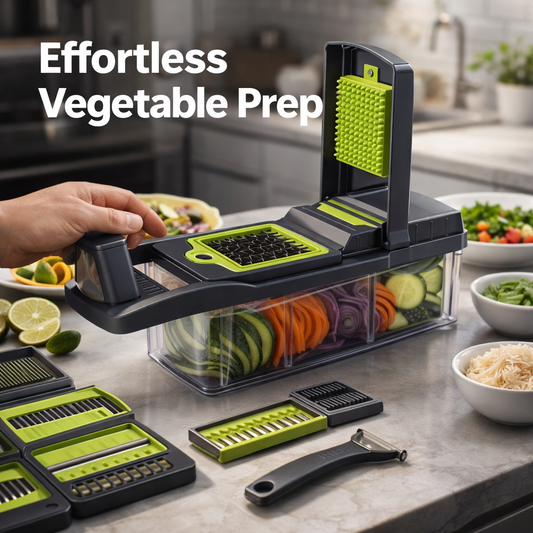 Multi-Functional 14 Piece Vegetable Slicer/Grater with Blades & Cutters