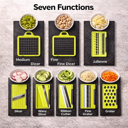 Multi-Functional 14 Piece Vegetable Slicer/Grater with Blades & Cutters